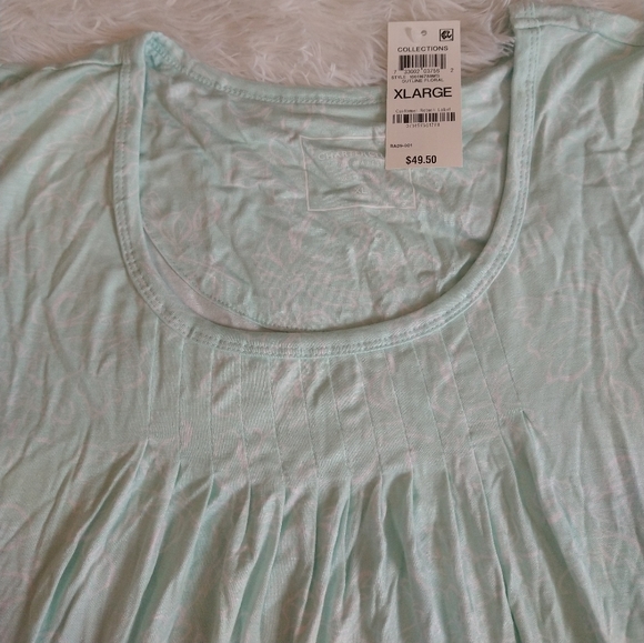 Charter Club Printed Pleat-Front Chemise Nightgown - Picture 2 of 3